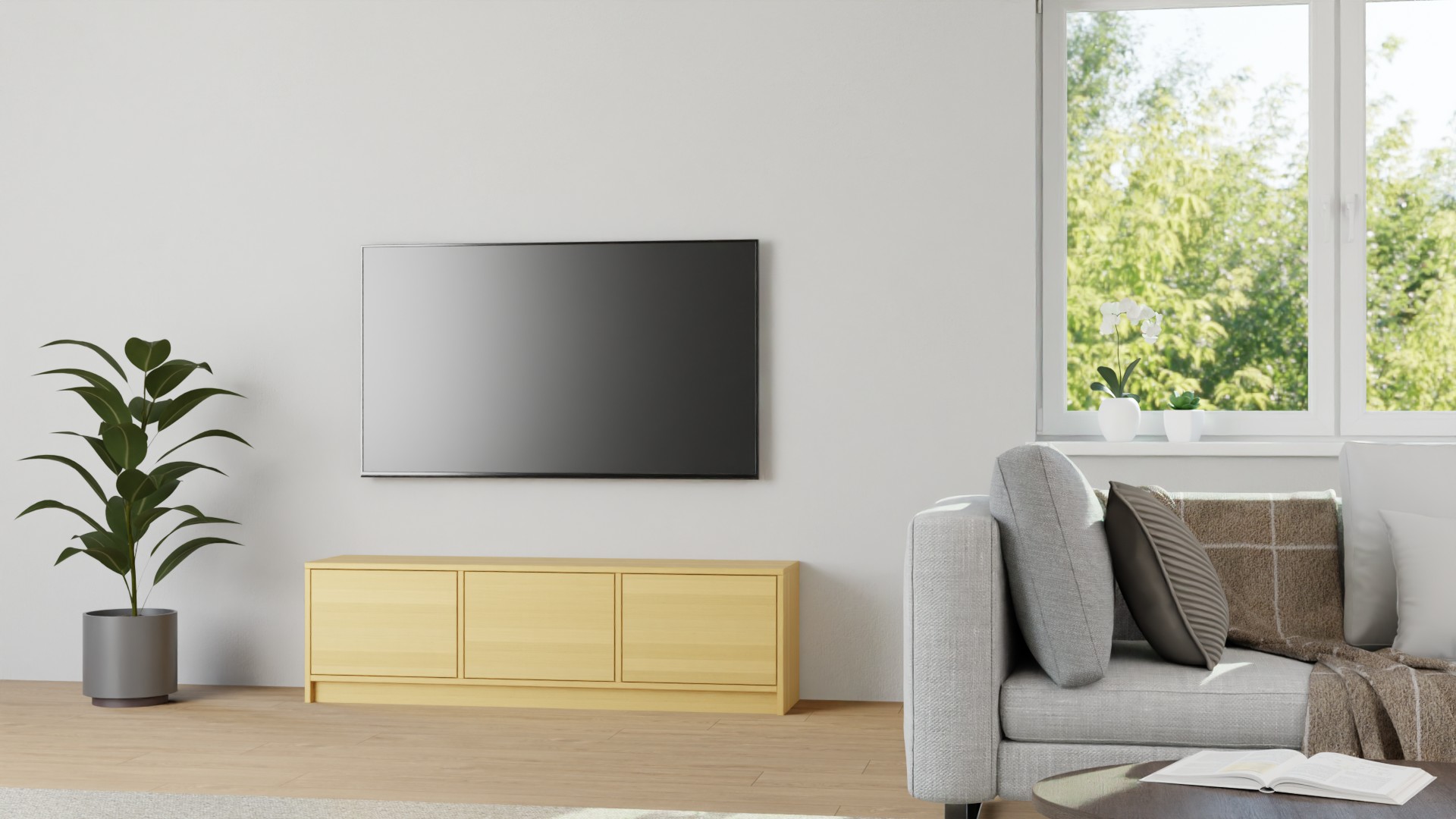 TV Lowboard nach Maß Buche