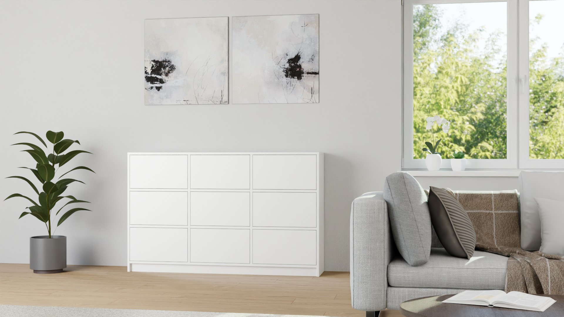 Stylishe Schubladenkommode MDF Beschichtet
