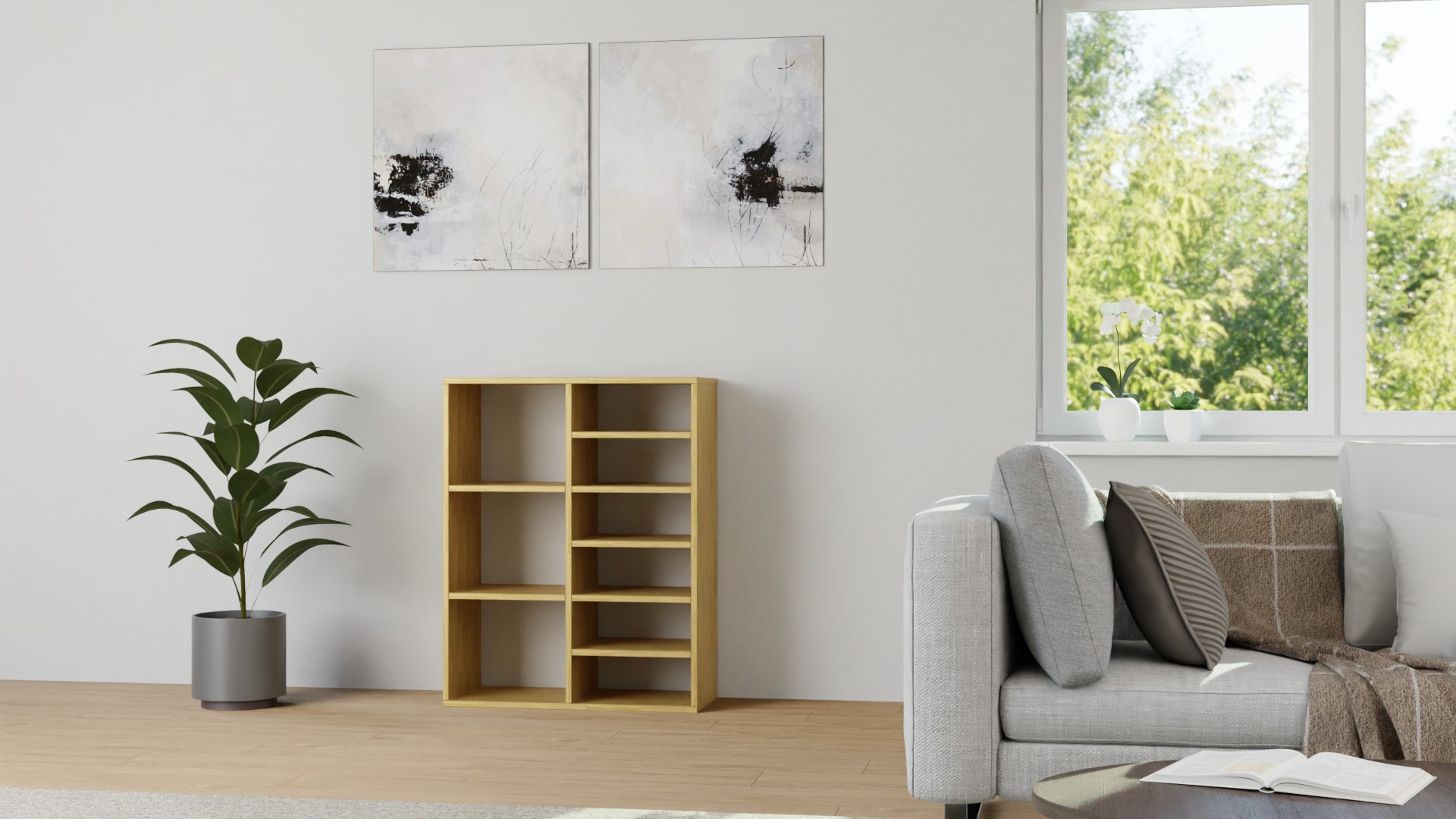 Offener Barschrank nach Maß Eiche