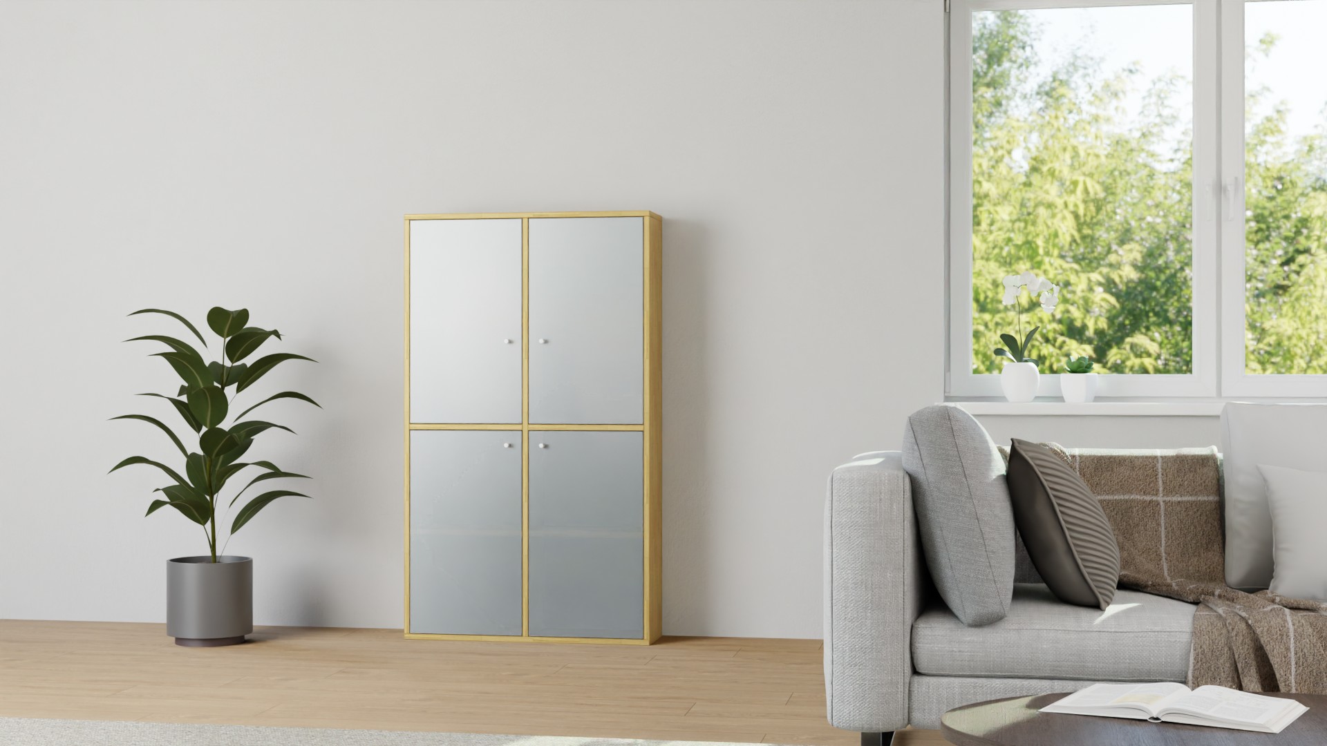 Standvitrinen nach Maß Eiche