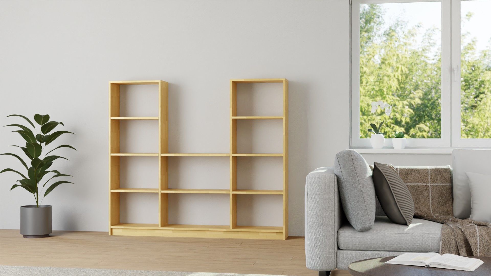 Stylishes Schallplattenregal nach Maß Buche