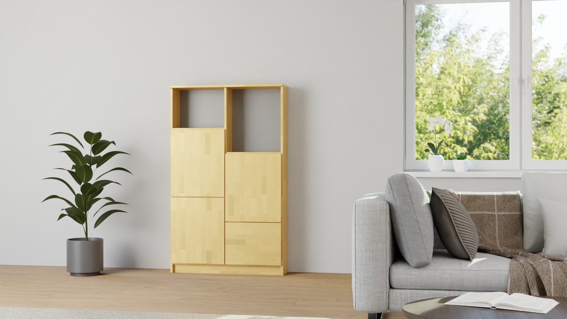 Stylishes Highboard Buche