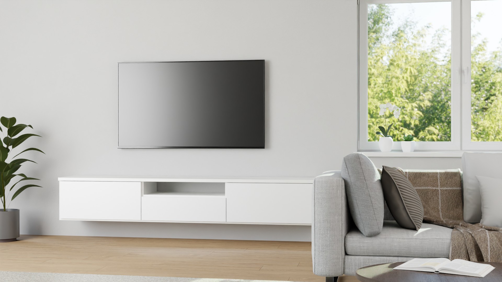 Stylishes Hängesideboard nach Maß MDF Beschichtet