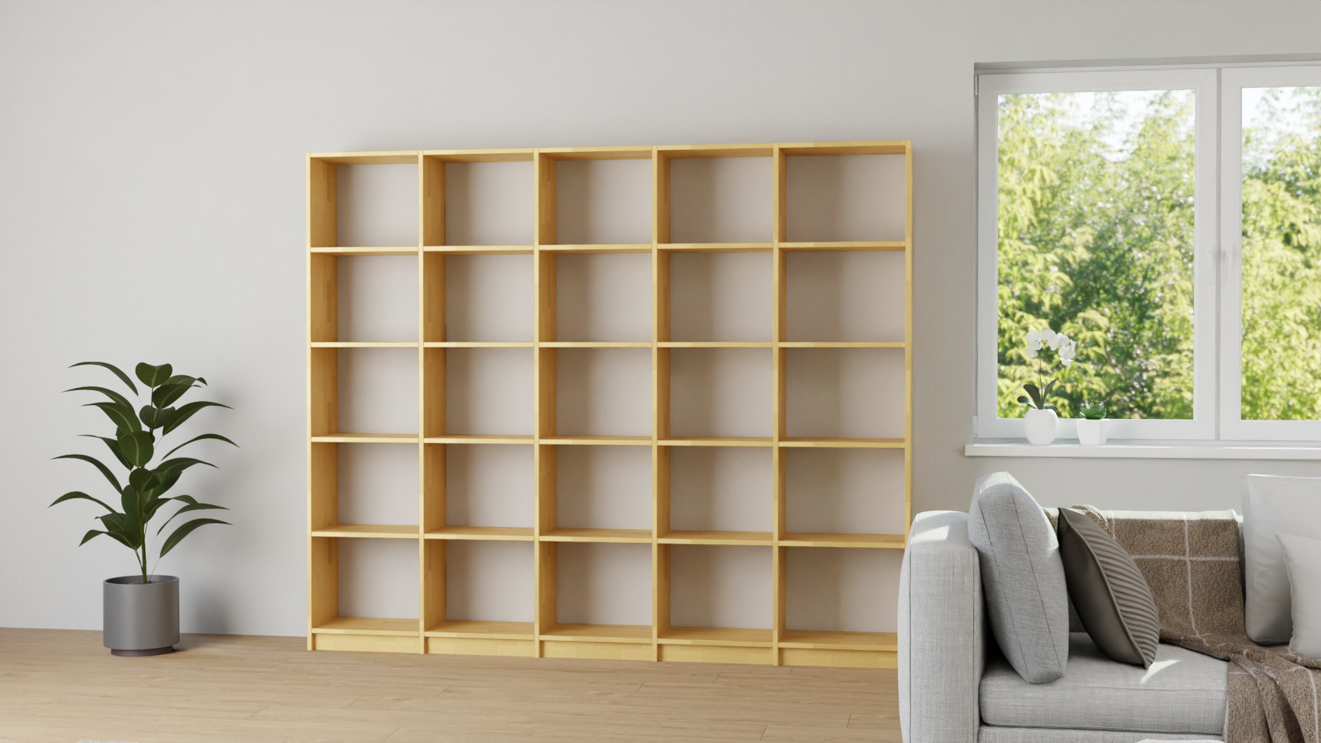Großes Bücherregal nach Maß Buche