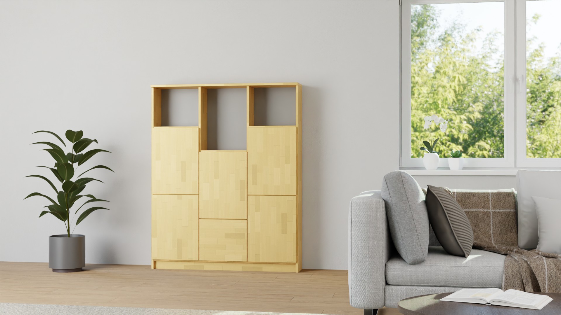 Stylishes Highboard Buche