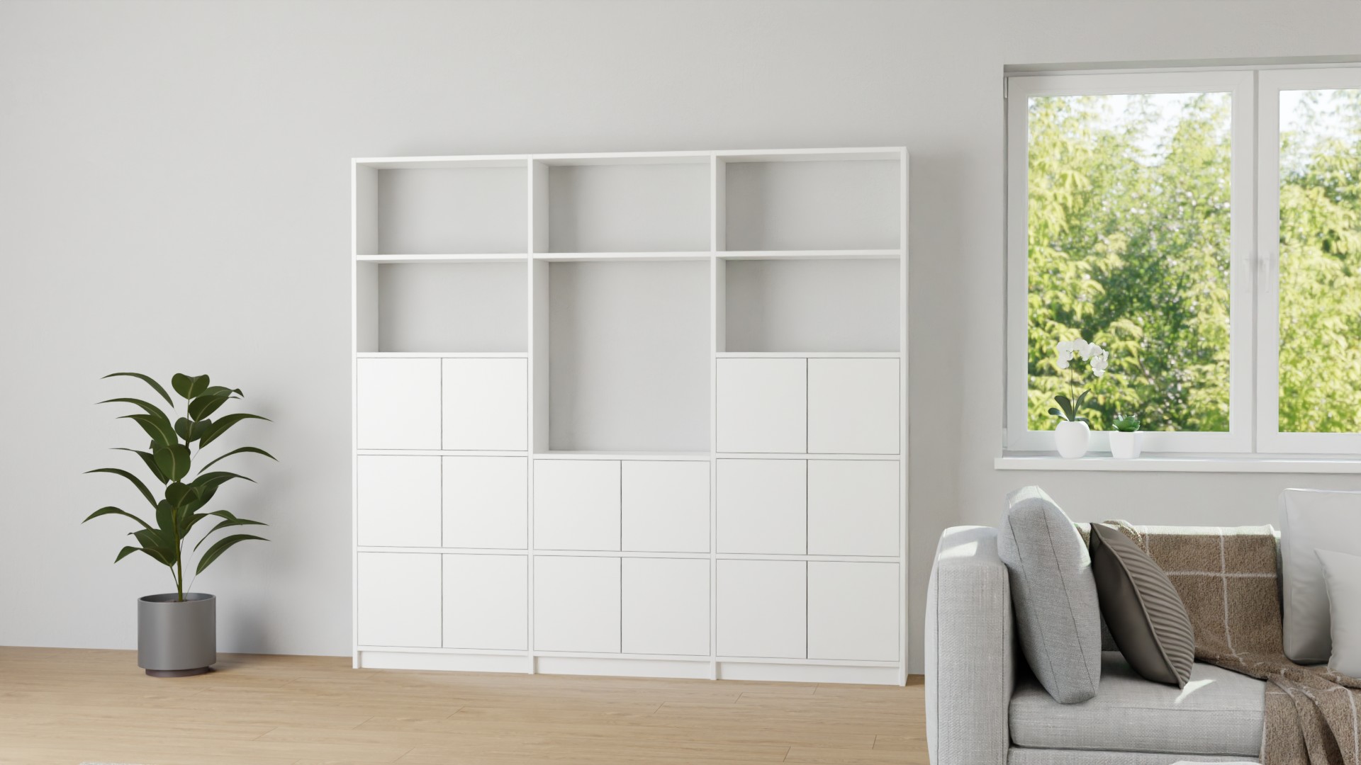 Stylische TV Wand - TV-Regal nach Maß MDF Beschichtet