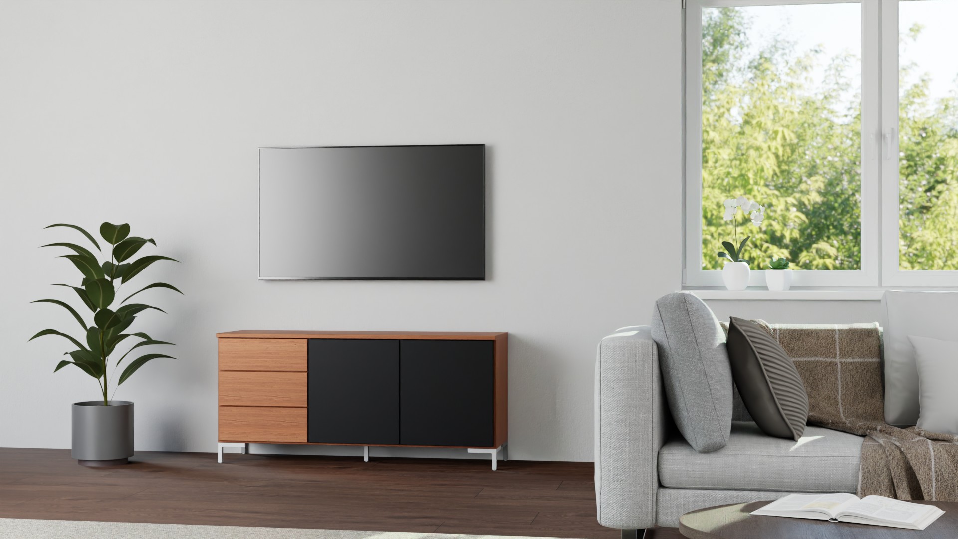 Stylishe Kommode Echtholz Furnier