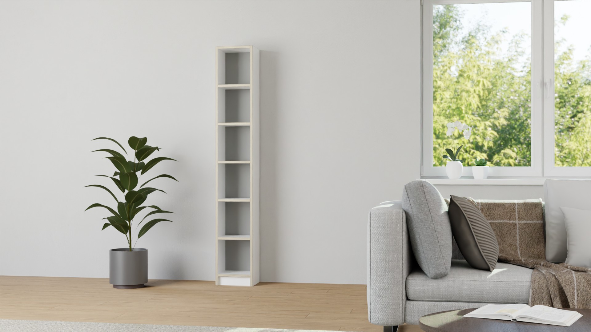 Bücherregal schmal - Schmales Regal nach Maß Multiplex