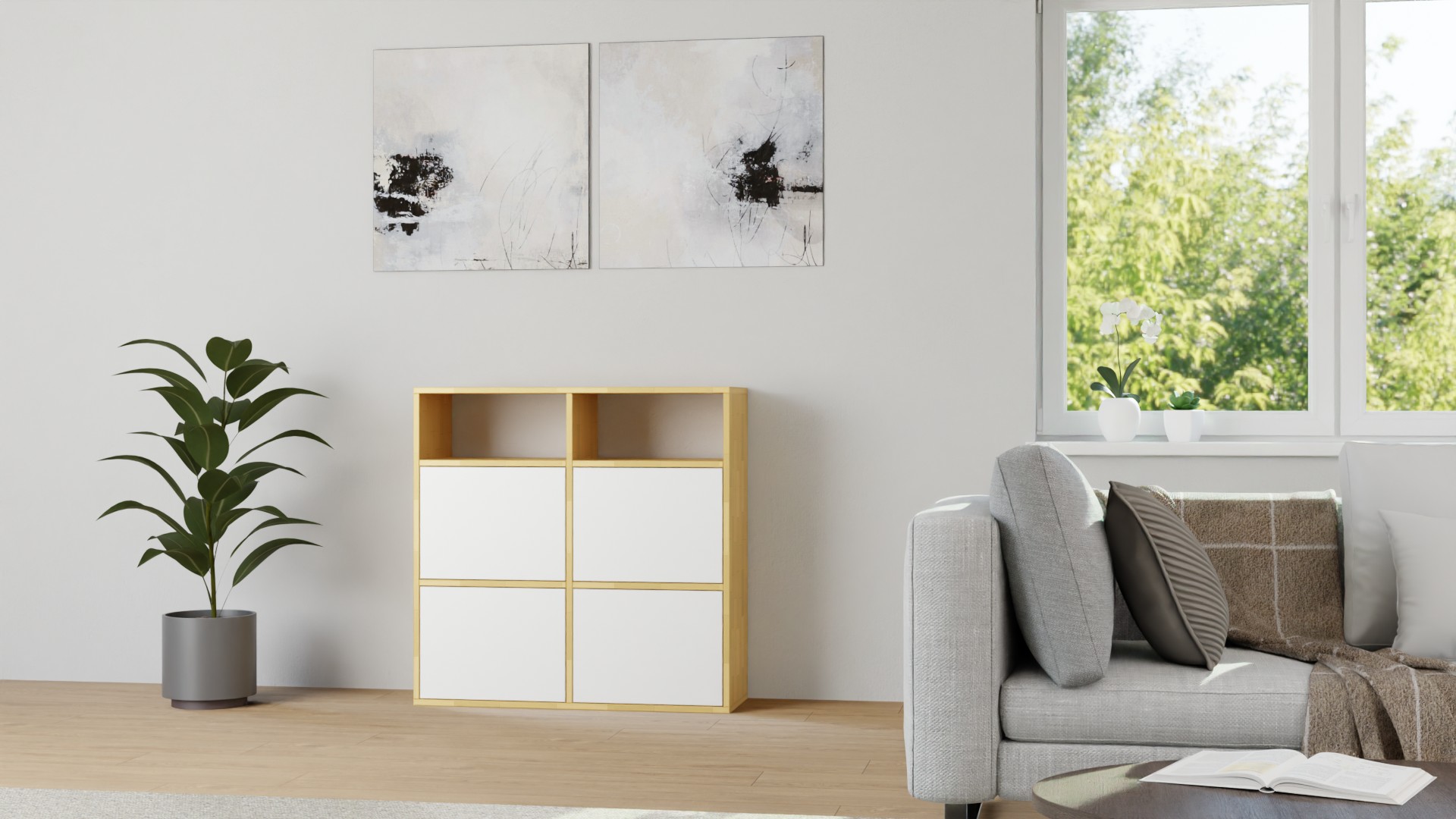 Modernes Highboard nach Maß – diverse Materialien Buche