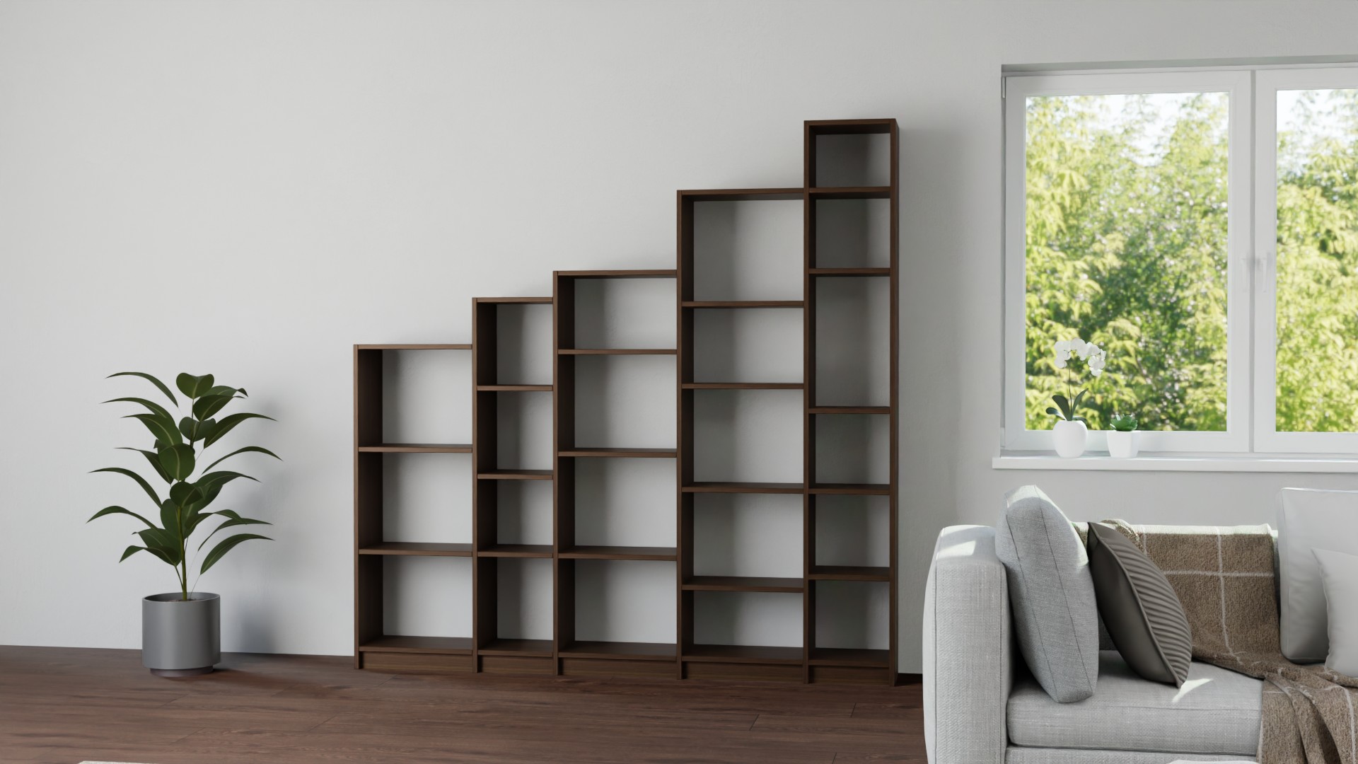 Stufenregal mit vielen Optionen Echtholz Furnier