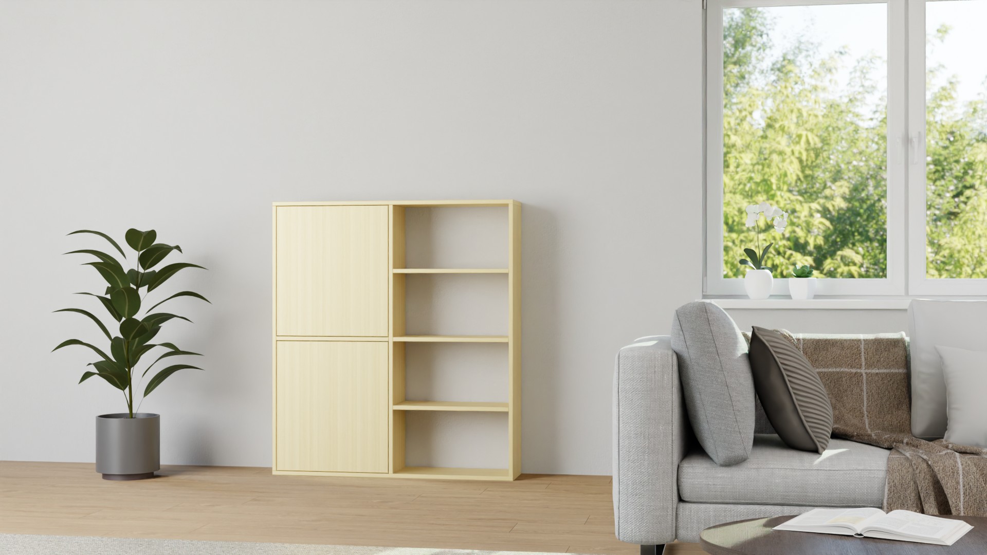 Regal mit Türen aus Ahorn Ahorn (europäisch)