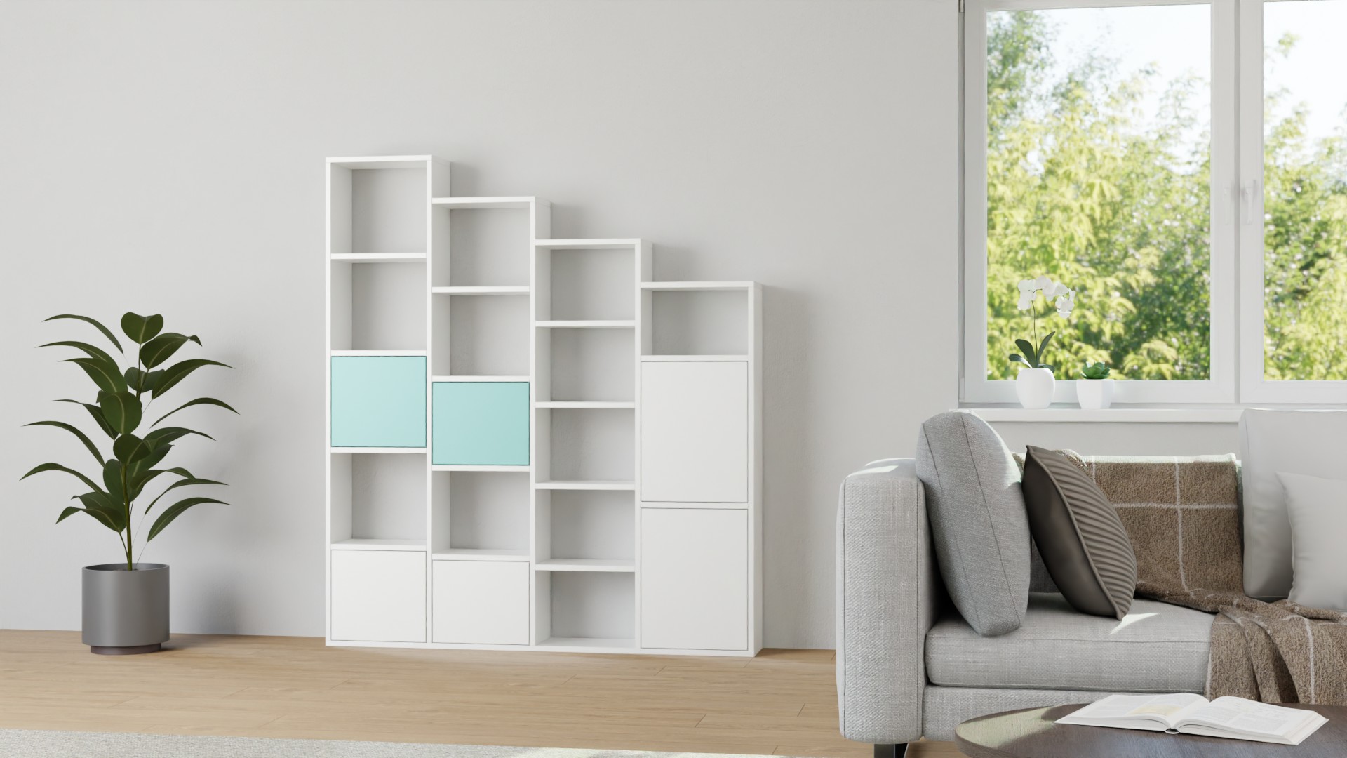 Modernes Stufenregal von Pickawood MDF Beschichtet