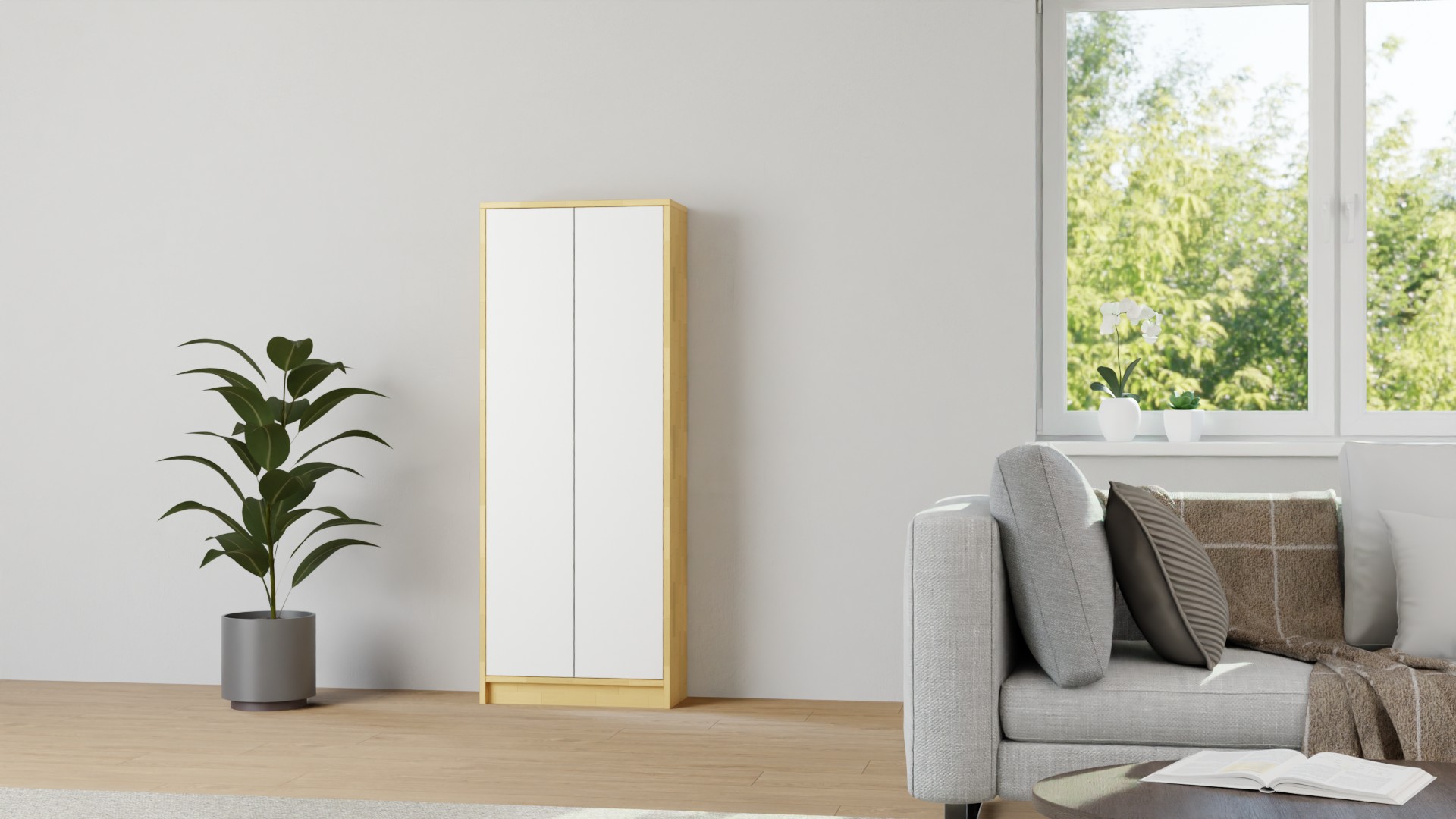 Regalschrank mit Flügeltür Buche