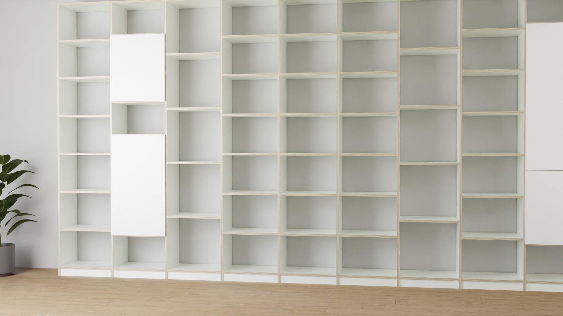 Großes weißes Regal nach Maß Premium Dekore