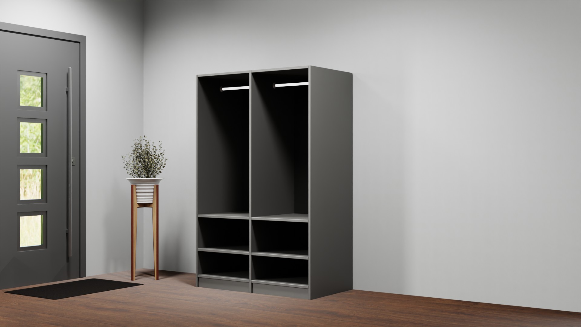 Offener Kleiderschrank mit Kleiderstangen Premium Dekore