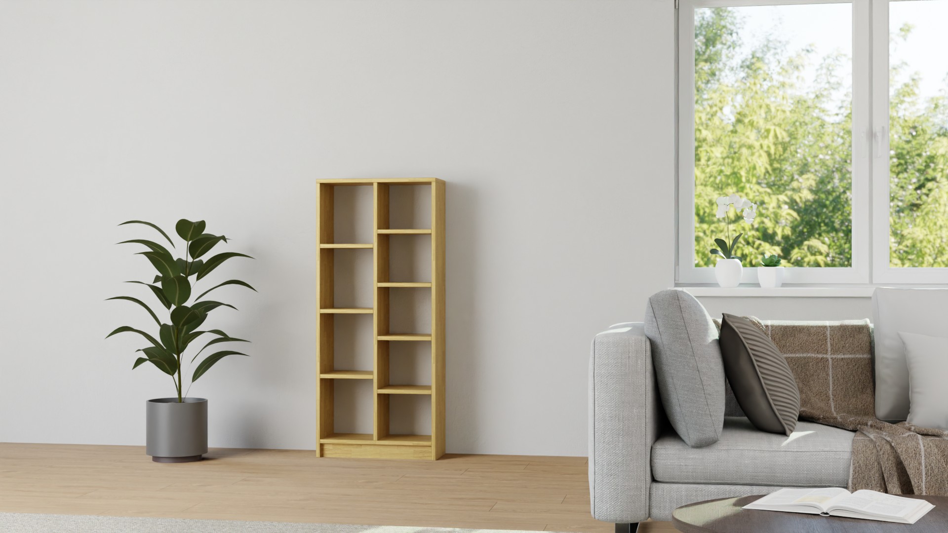 60 cm breites Regal nach Maß Eiche