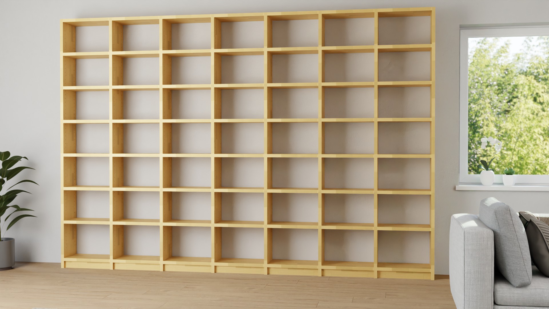 Bibliothek nach Maß - Bücherregal mit vielen Optionen Buche
