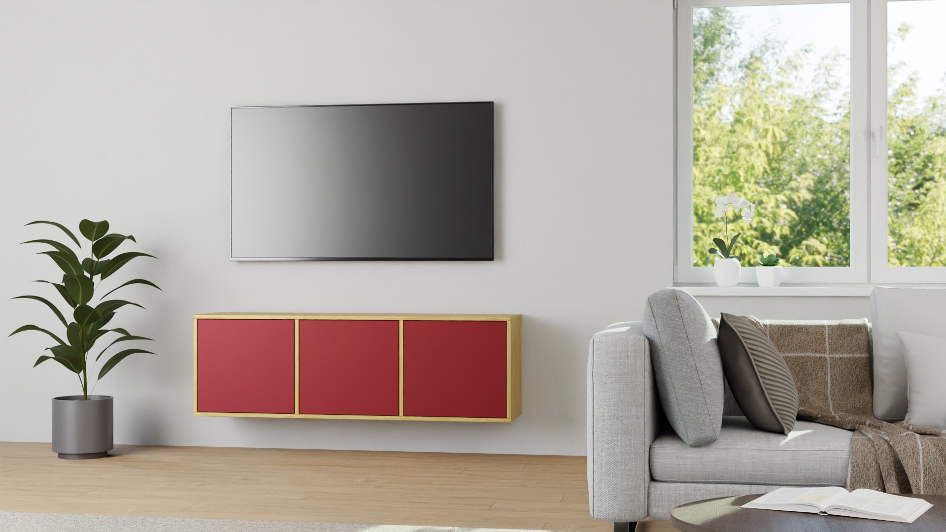 Hänge Sideboard – kostenlose Holzmuster Eiche