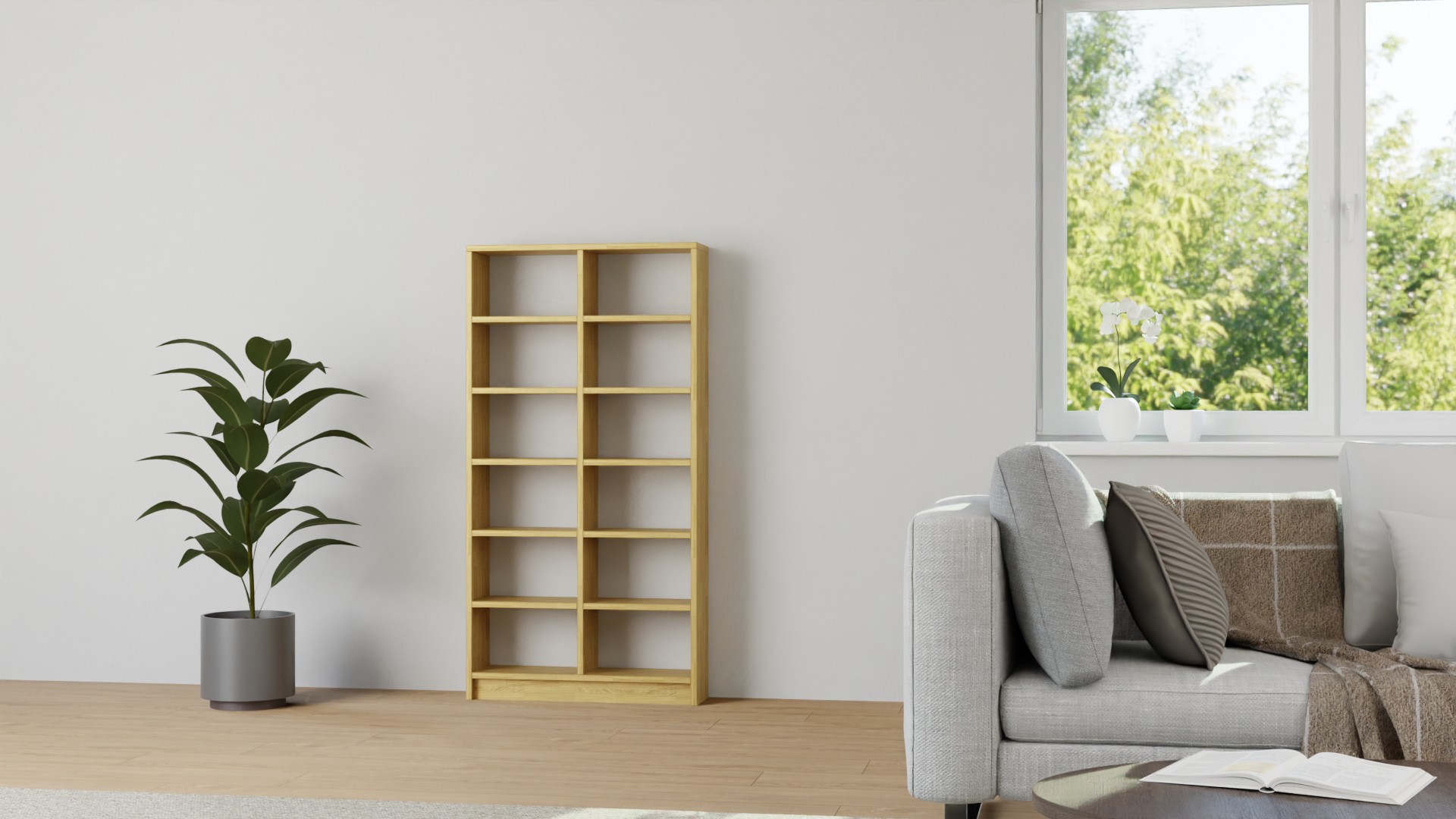 Schlichtes DVD Regal nach Maß Eiche