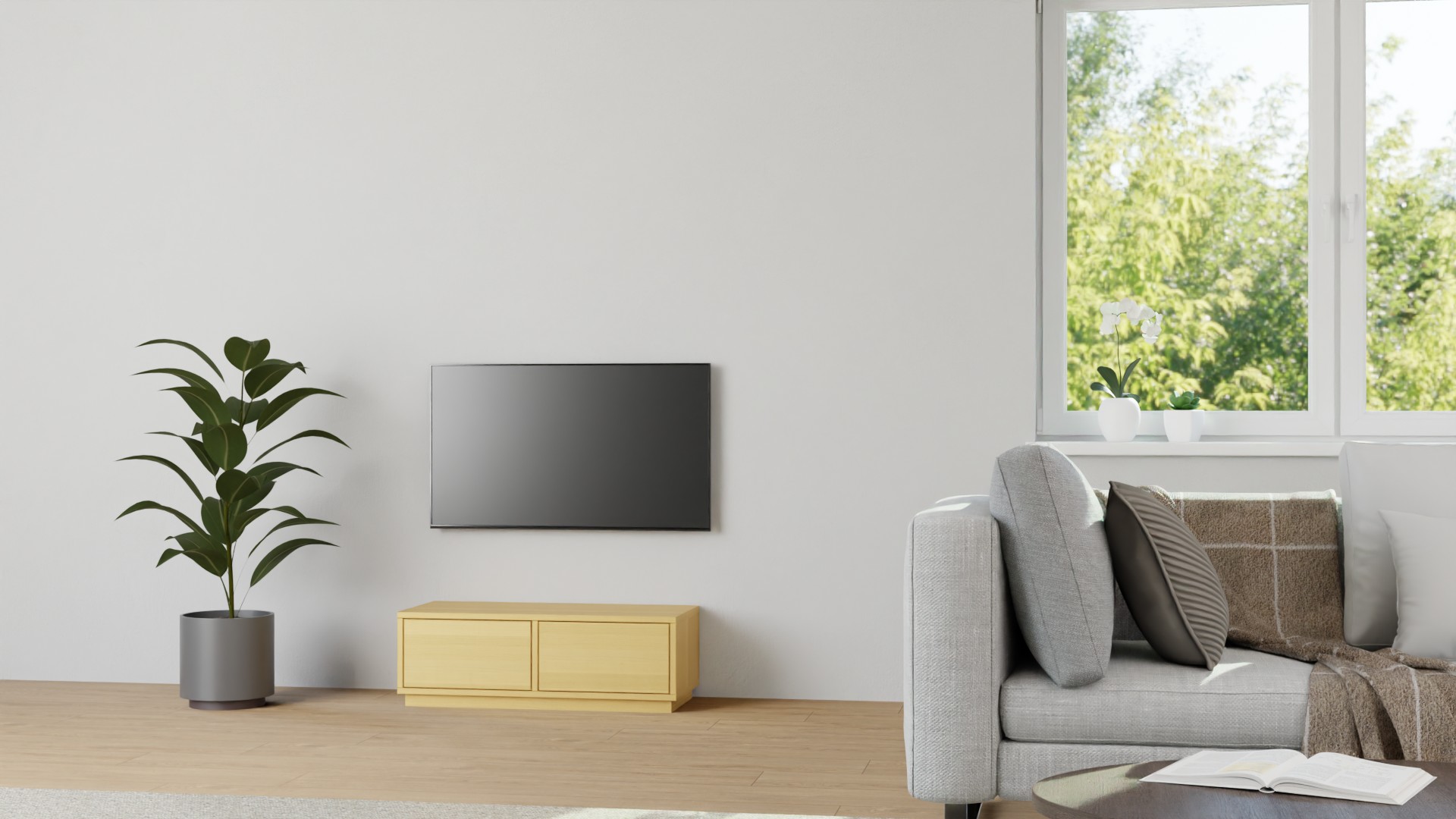 Kleines Lowboard aus Holz Buche