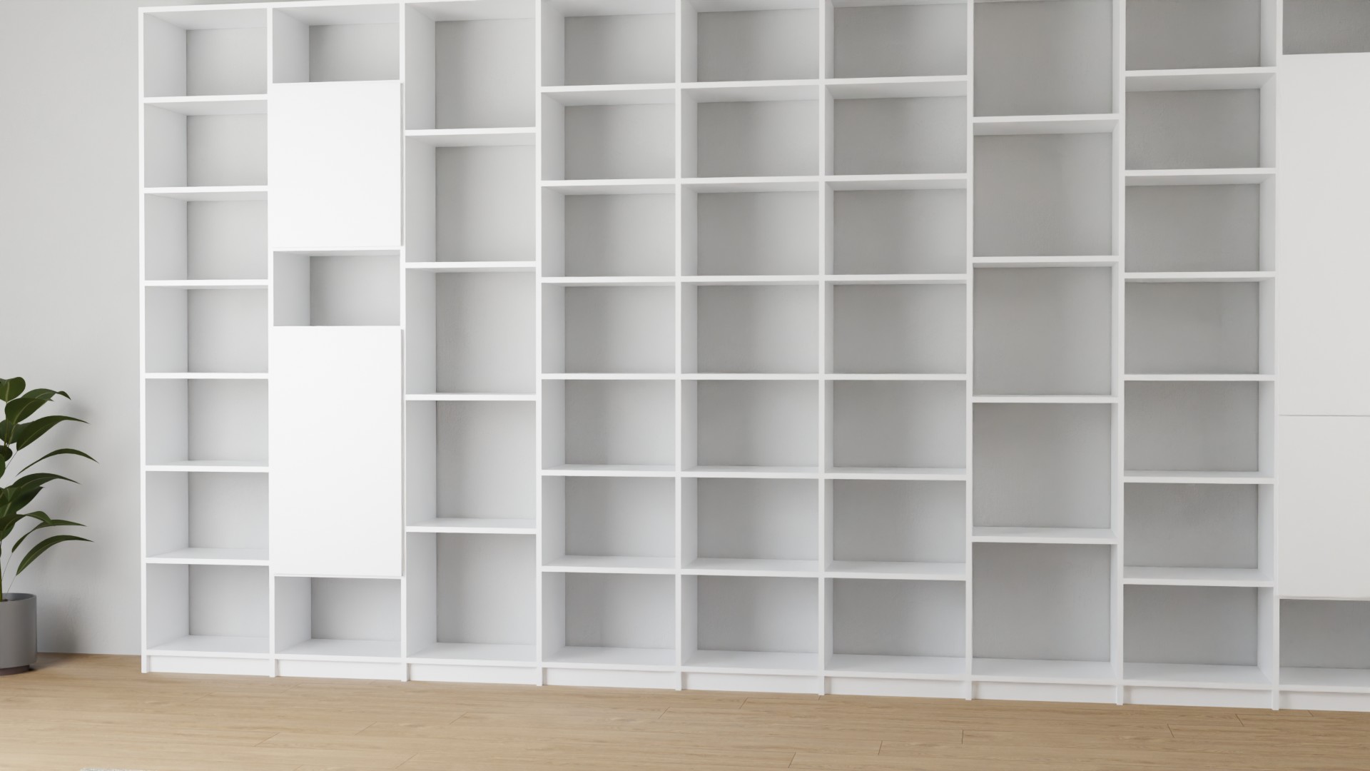 Großes weißes Regal nach Maß MDF Lackiert