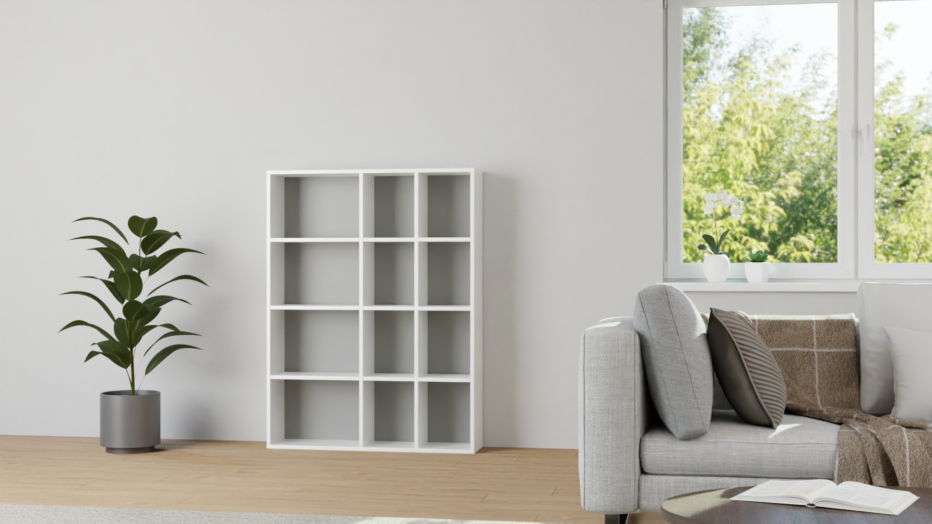 Pickawood Regal - Individualisierbar - Weiß/Grau/Schwarz MDF Beschichtet