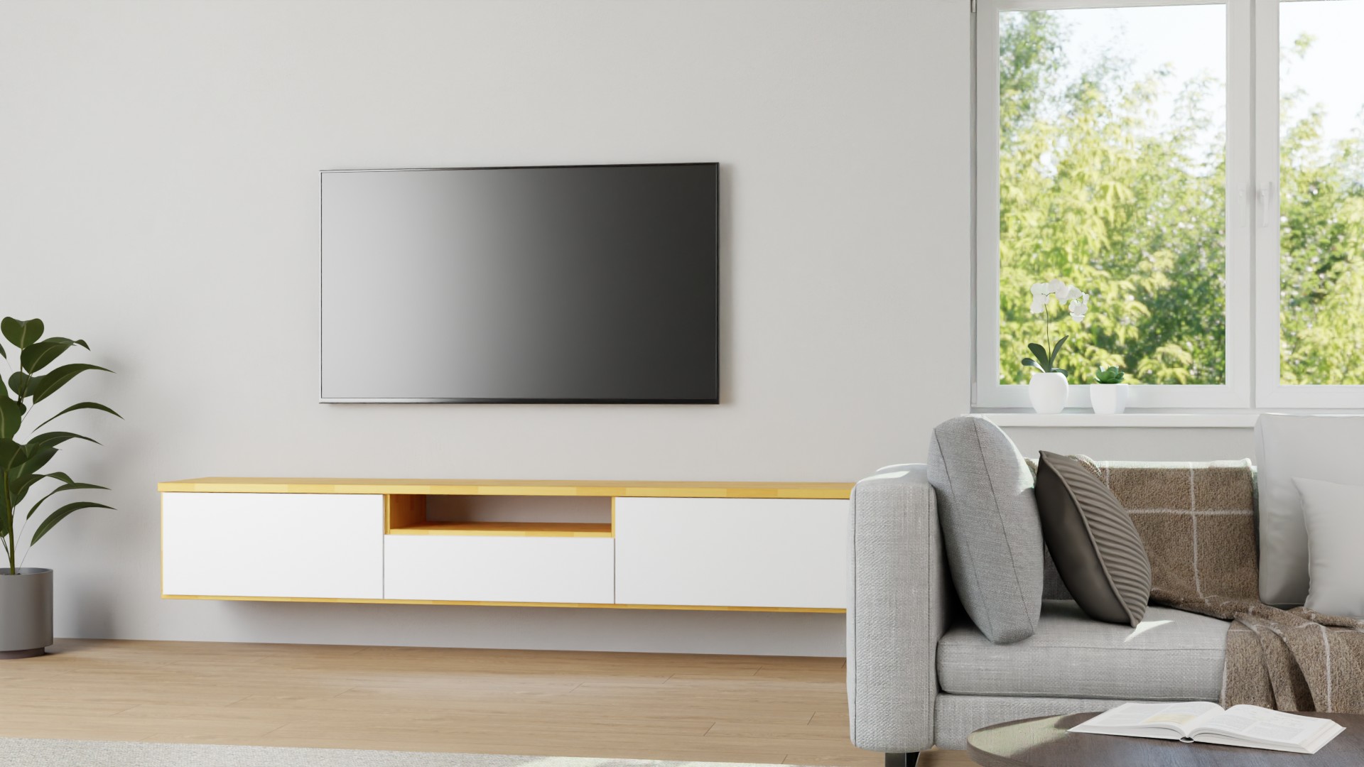 Stylishes Pickawood Hängesideboard Erle