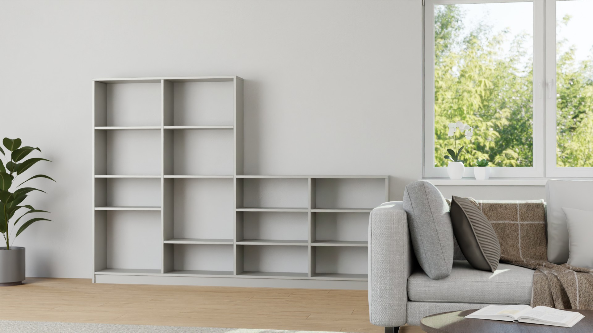 Stufenregal mit Ablage Premium Dekore