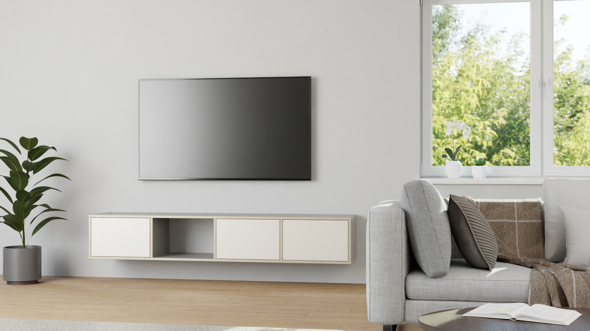 Breites Hängesideboard nach Maß Premium Dekore