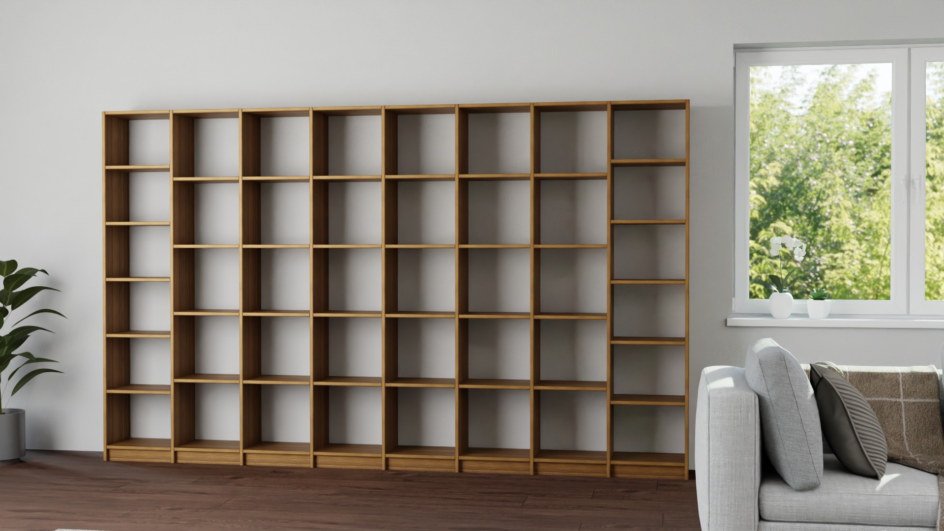 Bücherregal aus Echtholz Furnier nach Maß Echtholz Furnier