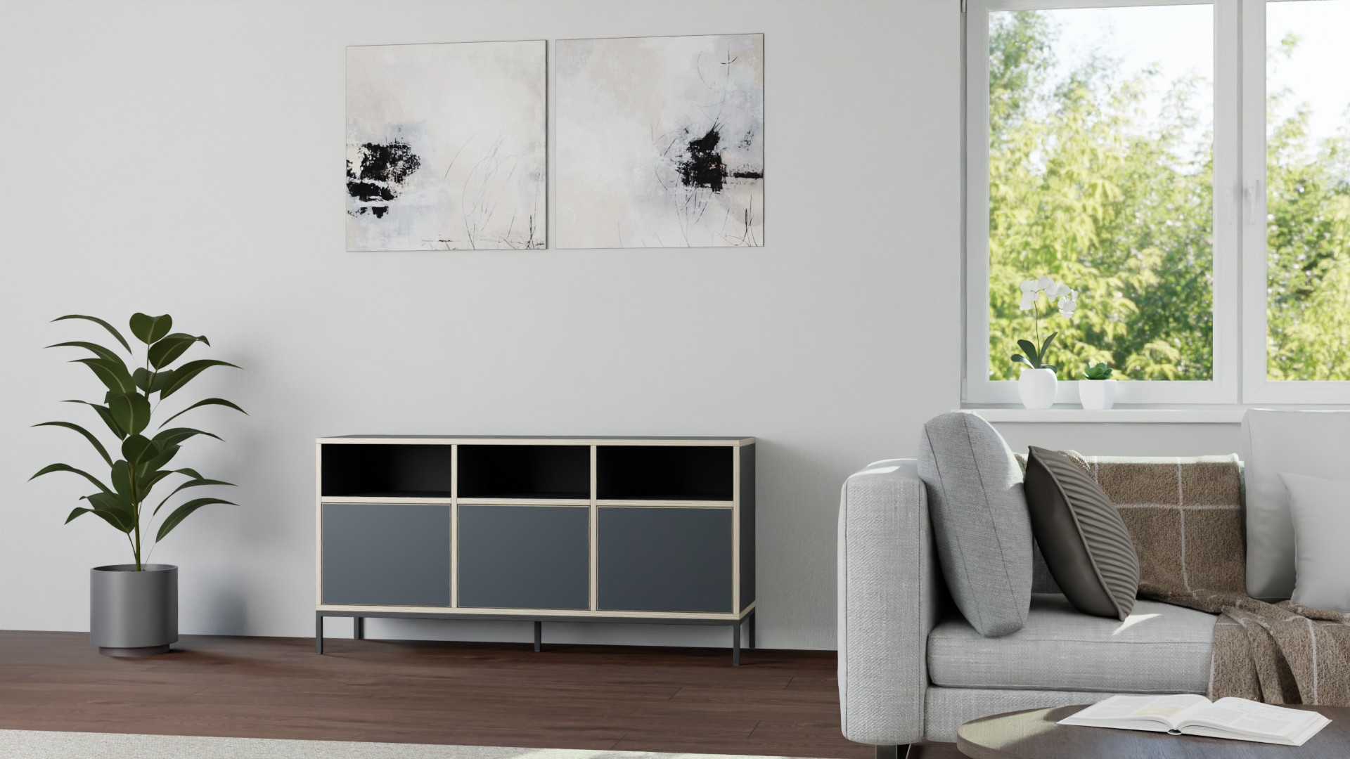 Sideboard schwarz Premium Dekore