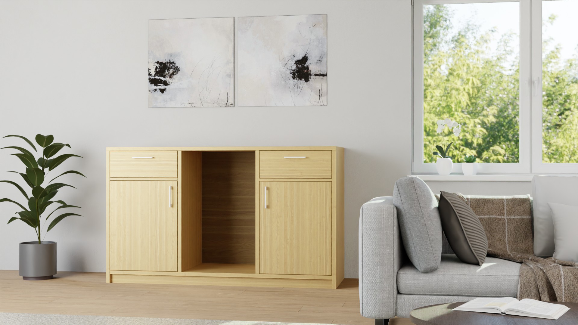 Sideboard aus Massivholz nach Maß Esche
