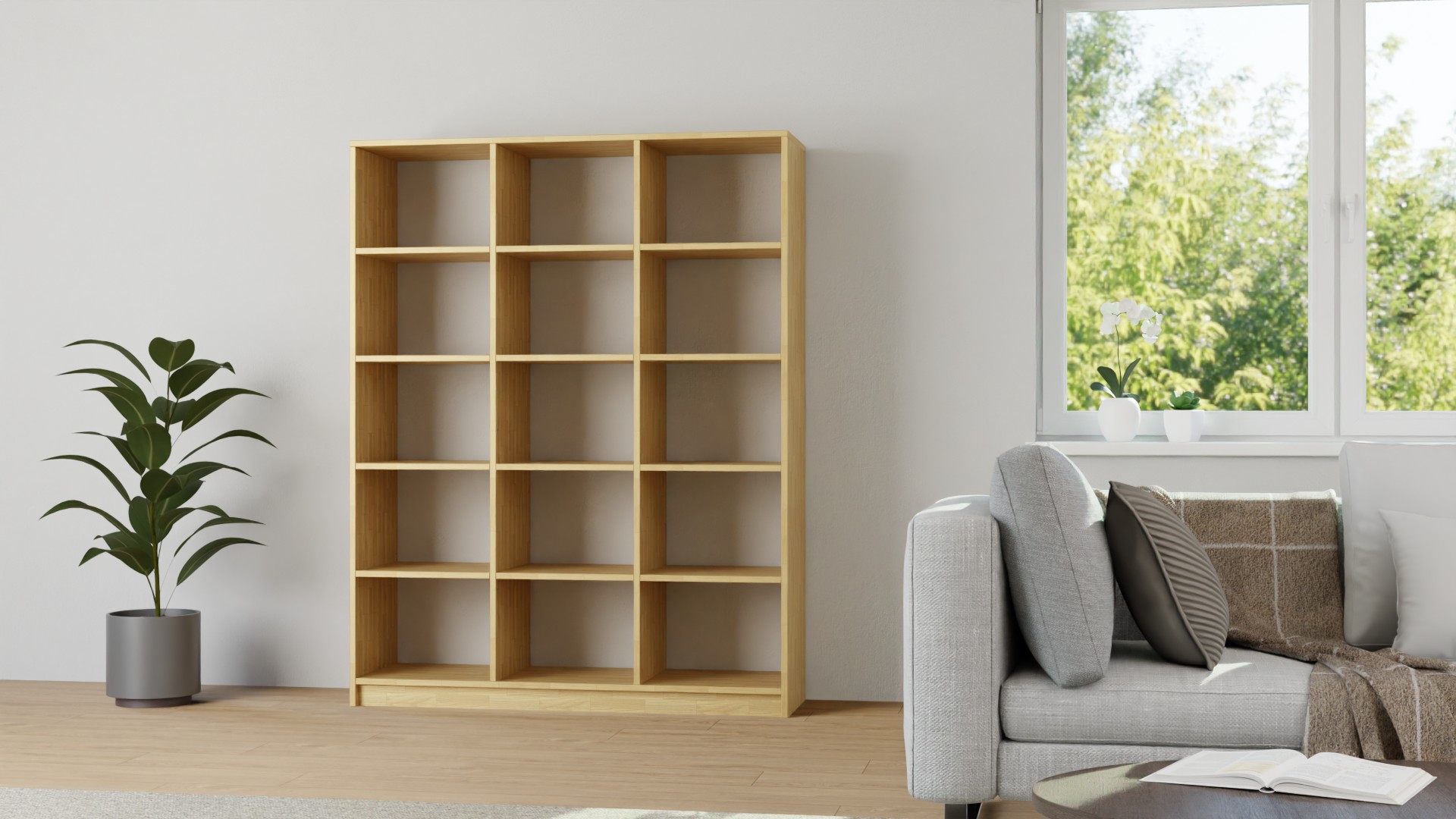 40 cm tiefes Bücherregal aus Esche Esche