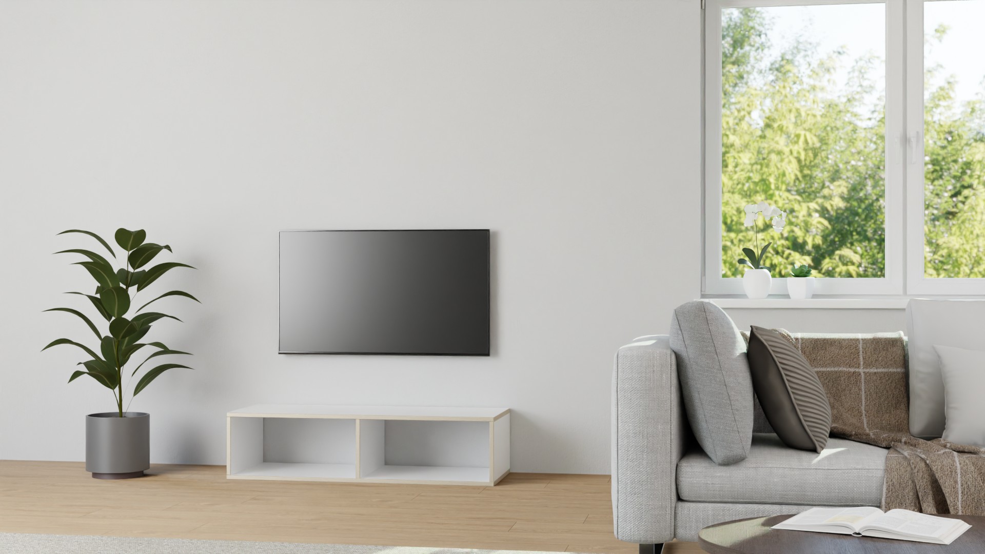 Niedriges Hifi-Rack Multiplex