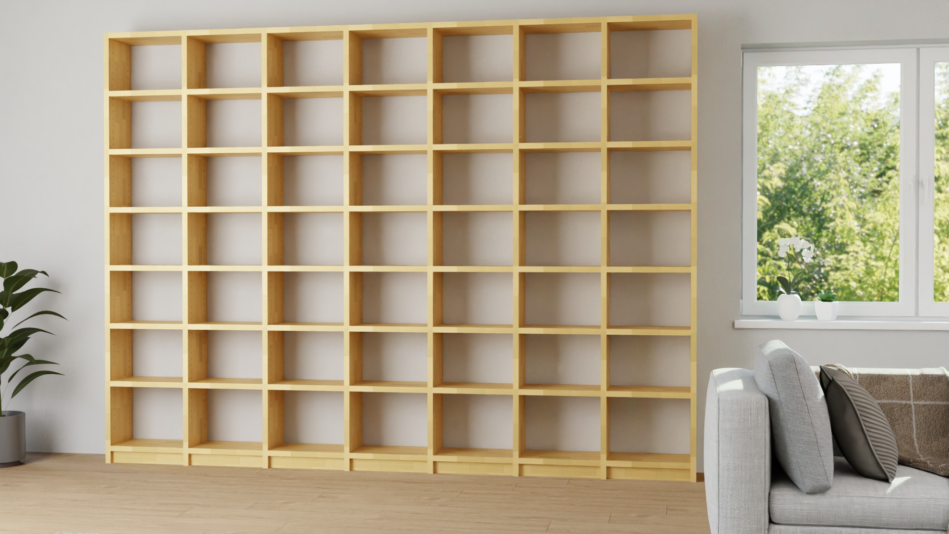 Bibliothek nach Maß - Bücherregal mit vielen Optionen Buche