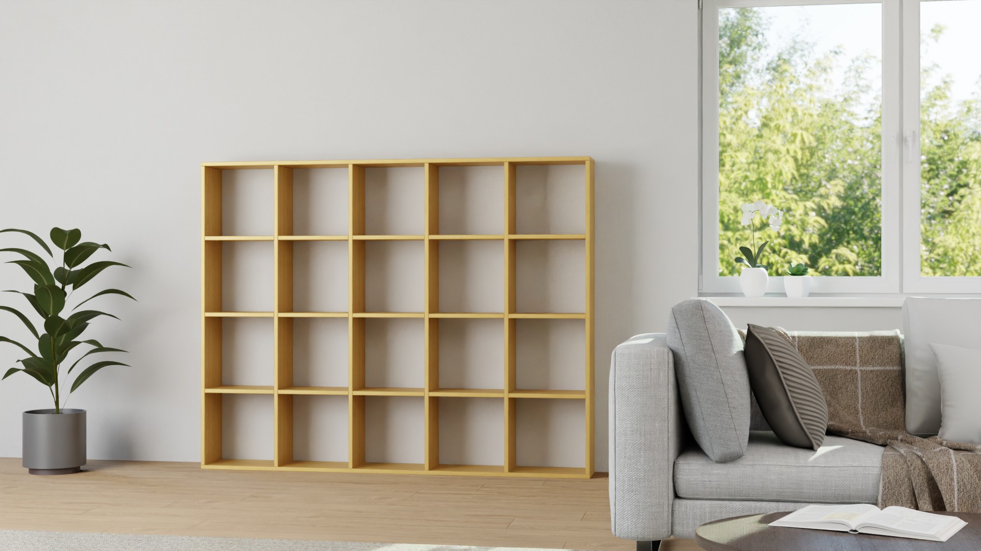 Pickawood Regal nach Maß - Weiß/Grau/Schwarz/Eiche/Buche Echtholz Furnier