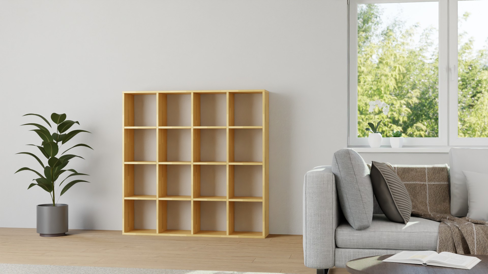 Pickawood Regal nach Maß - Weiß/Grau/Schwarz/Eiche/Buche Buche