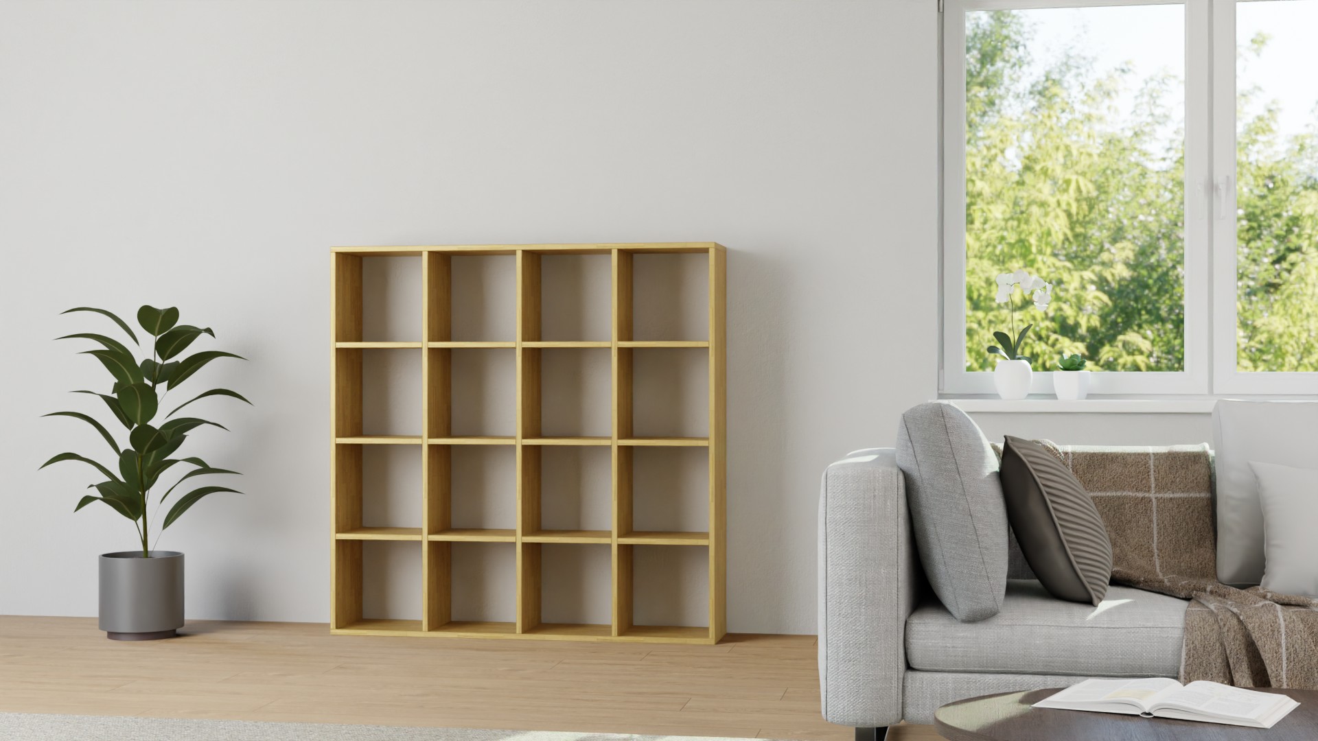 Pickawood Regal nach Maß - Weiß/Grau/Schwarz/Eiche/Buche Eiche