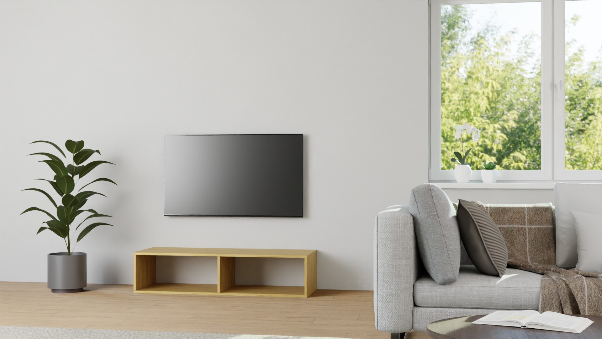Niedriges Hifi-Rack Eiche
