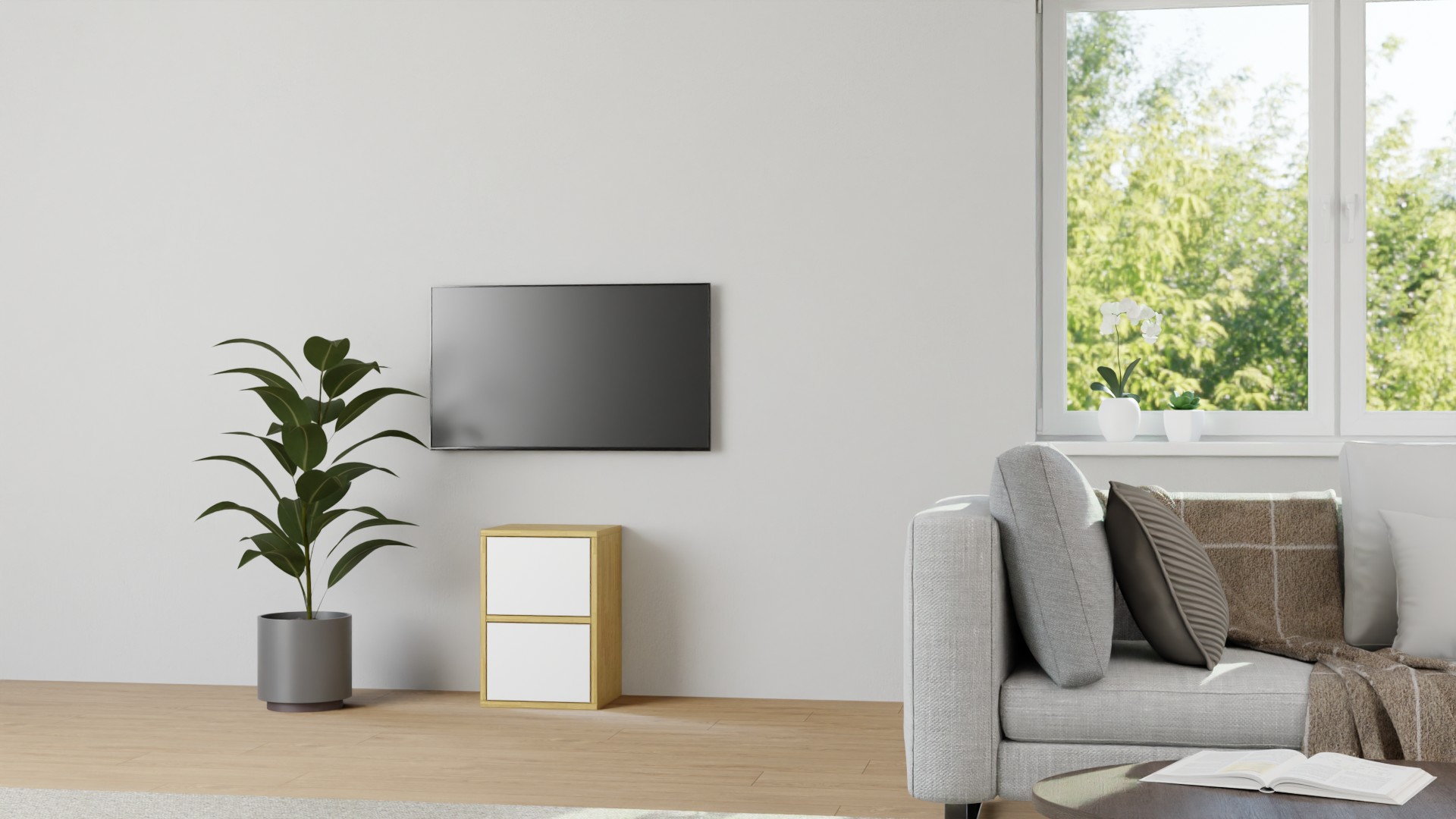 Schlichte Nachtkommode nach Maß Eiche