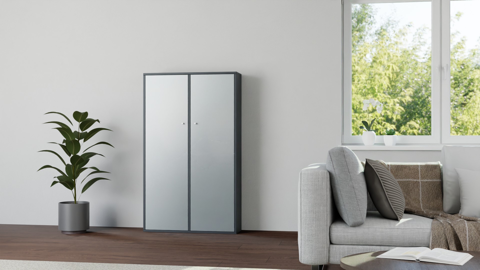 Klassische Vitrine nach Maß - Regal mit Glastüren Premium Dekore