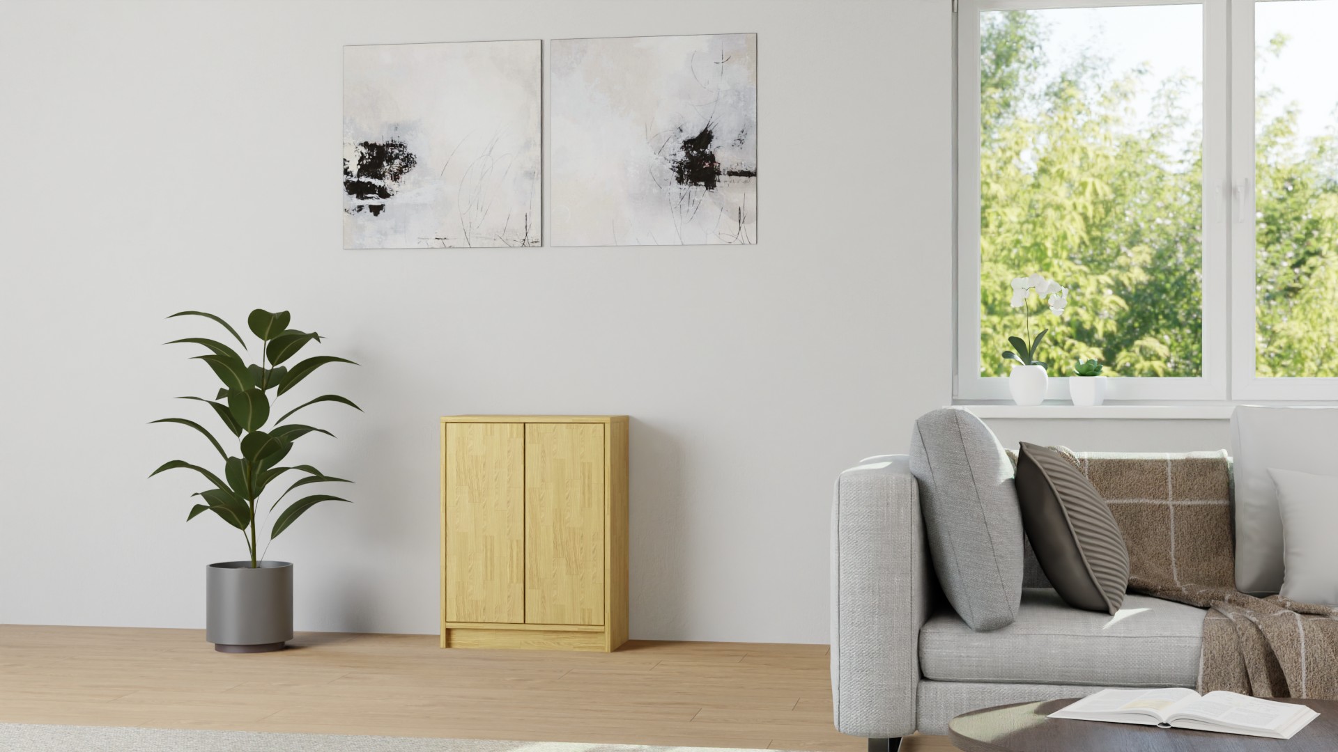 Nachtschrank aus Massivholz Eiche