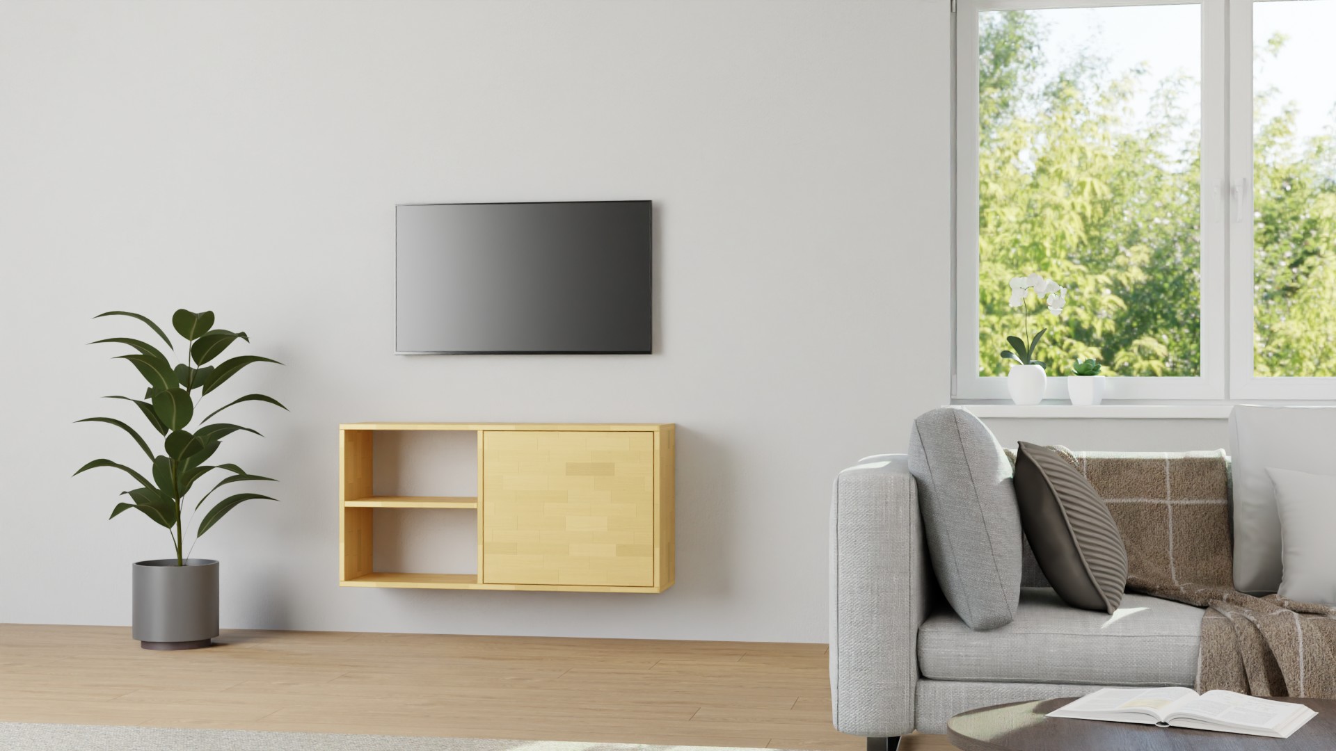 Hängesideboard aus Buche Buche