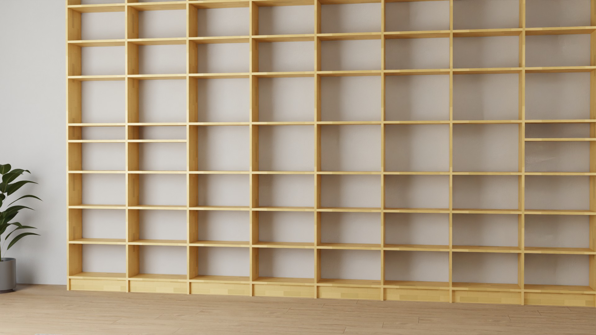 Große Bibliothek nach Maß - Bücherregal mit vielen Optionen Buche