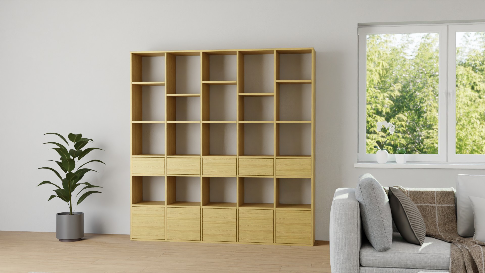 Massivholzregal mit vielen Optionen - Bücherregal wie vom Tischler Eiche