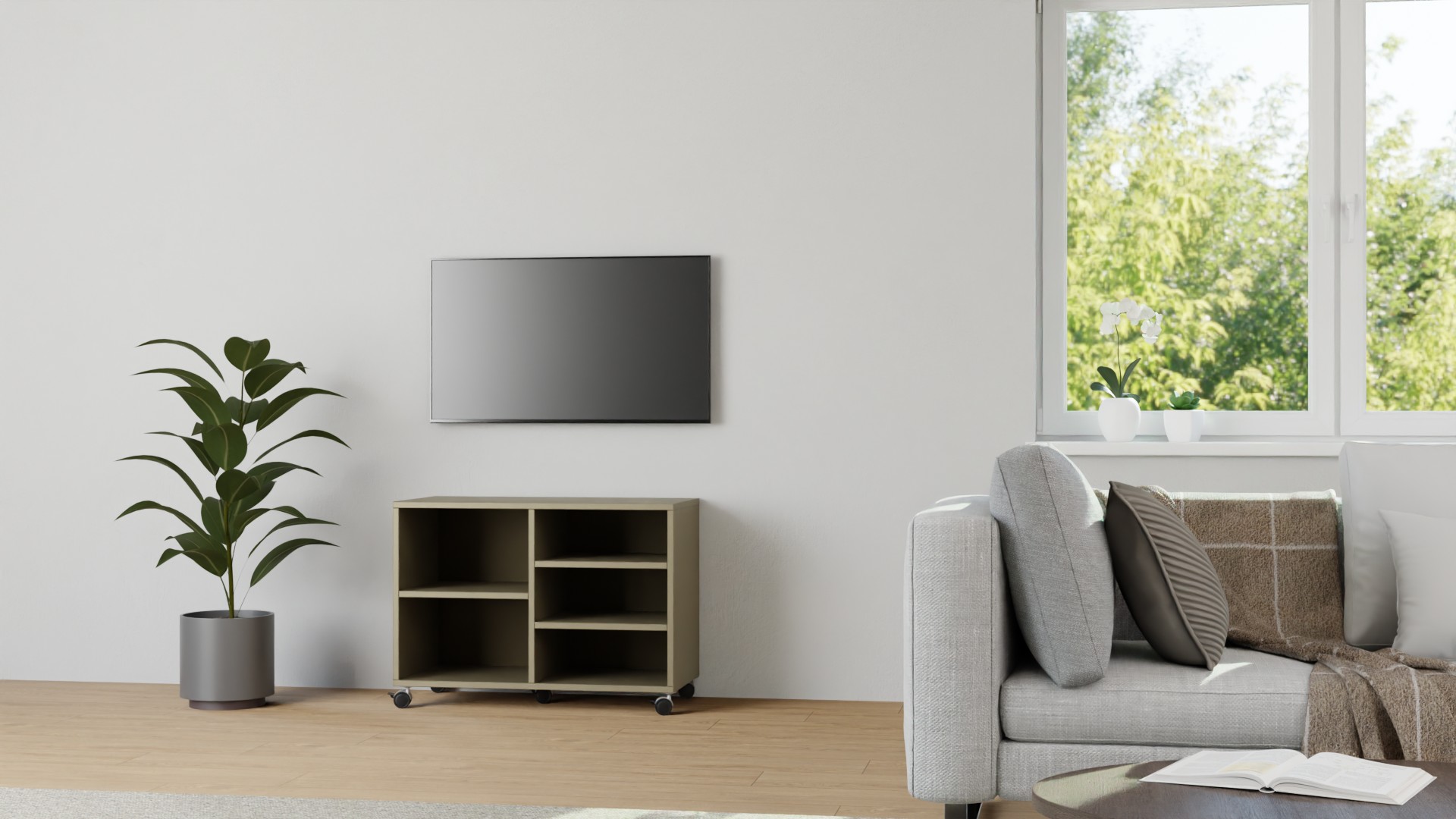 Offener Rollcontainer MDF Lackiert