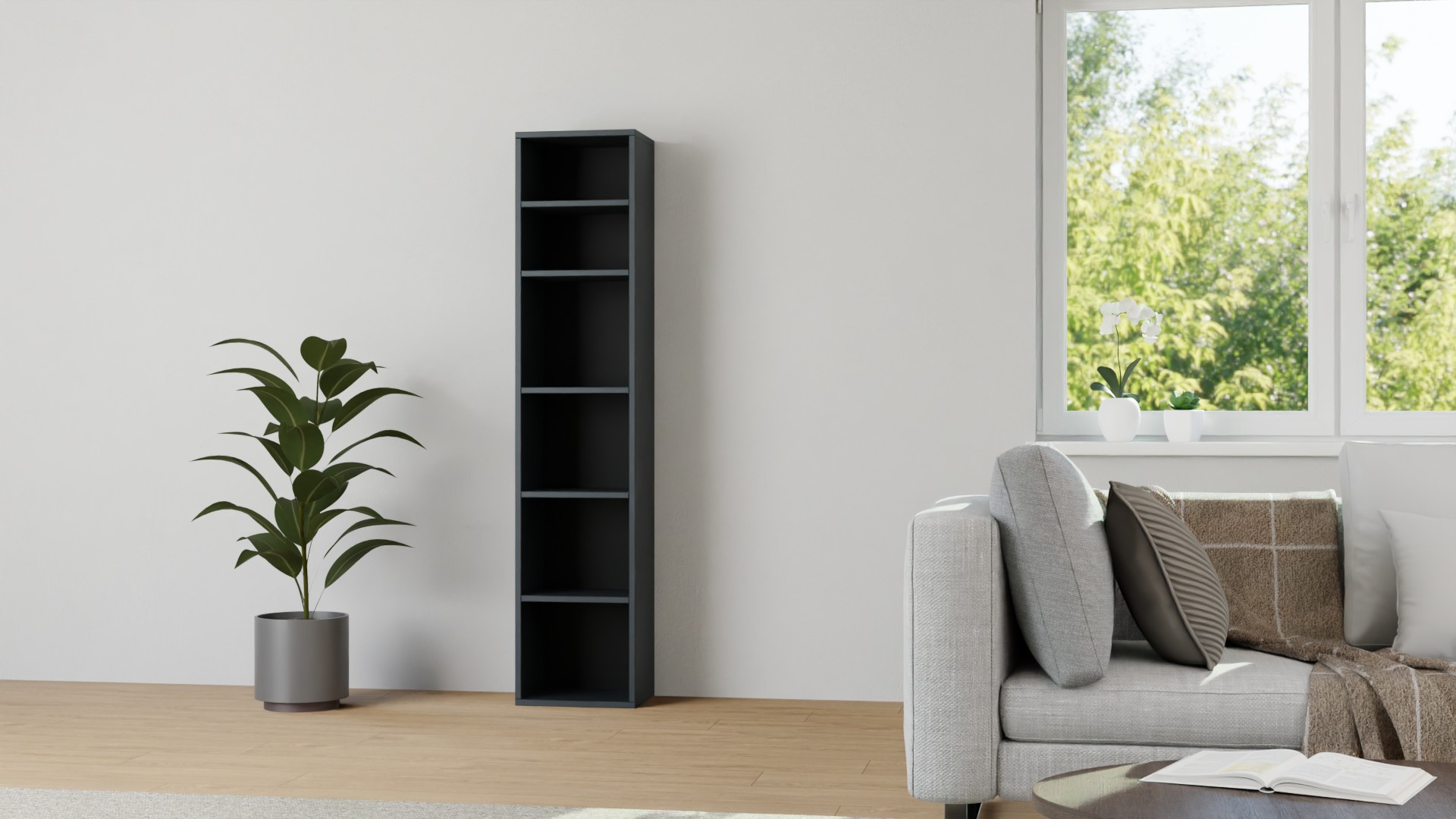 Schmales Haushaltsregal nach Maß MDF Lackiert