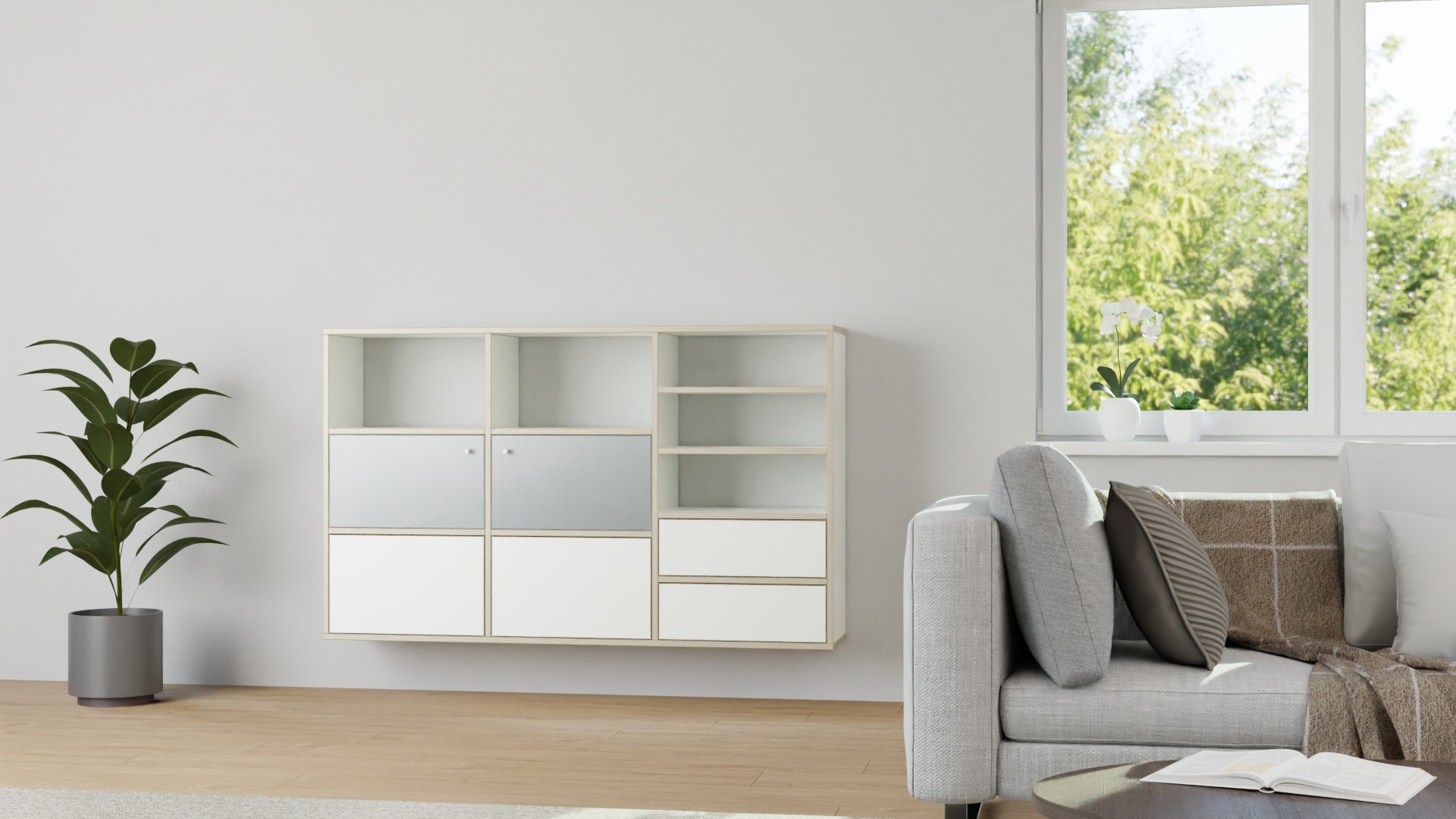 Wandregalsystem nach Maß von Pickawood Premium Dekore