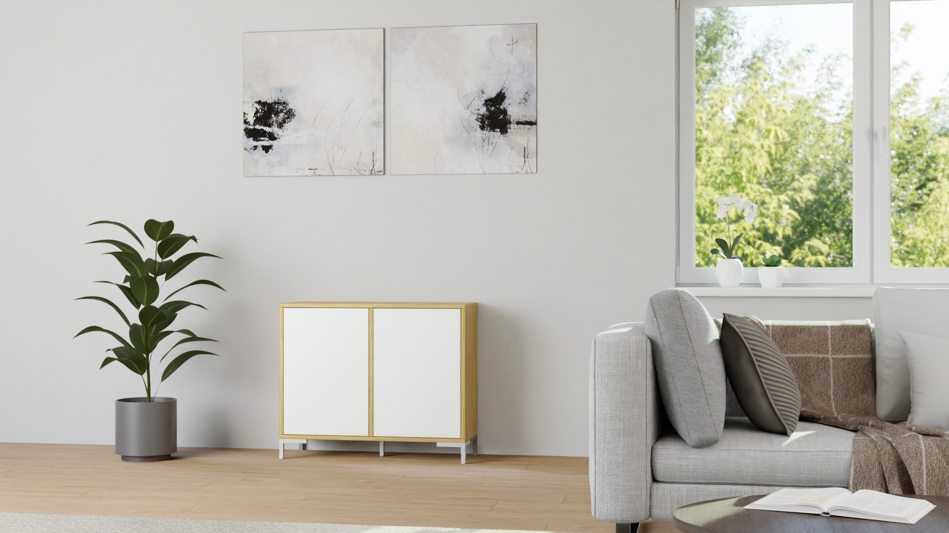 Midischrank aus Massivholz Eiche