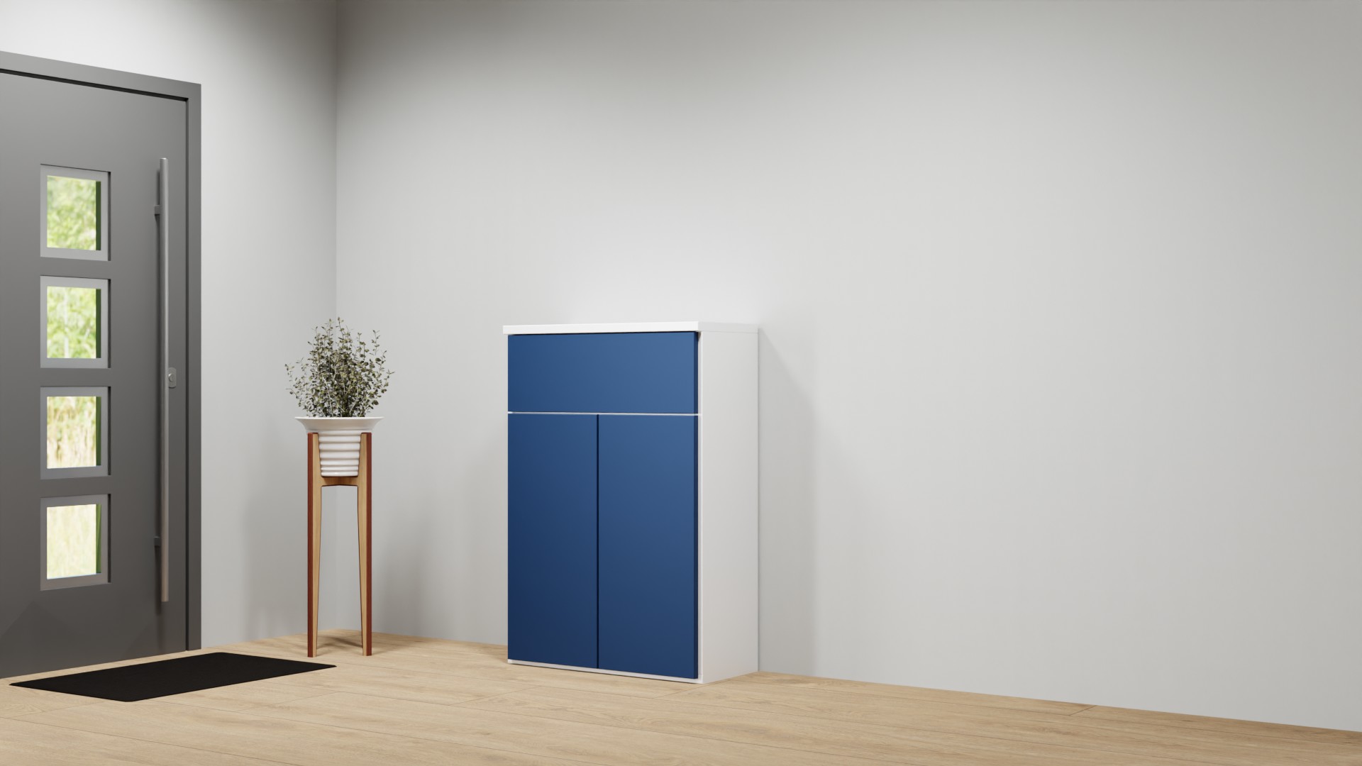 Blaues Vertiko nach Maß MDF Lackiert